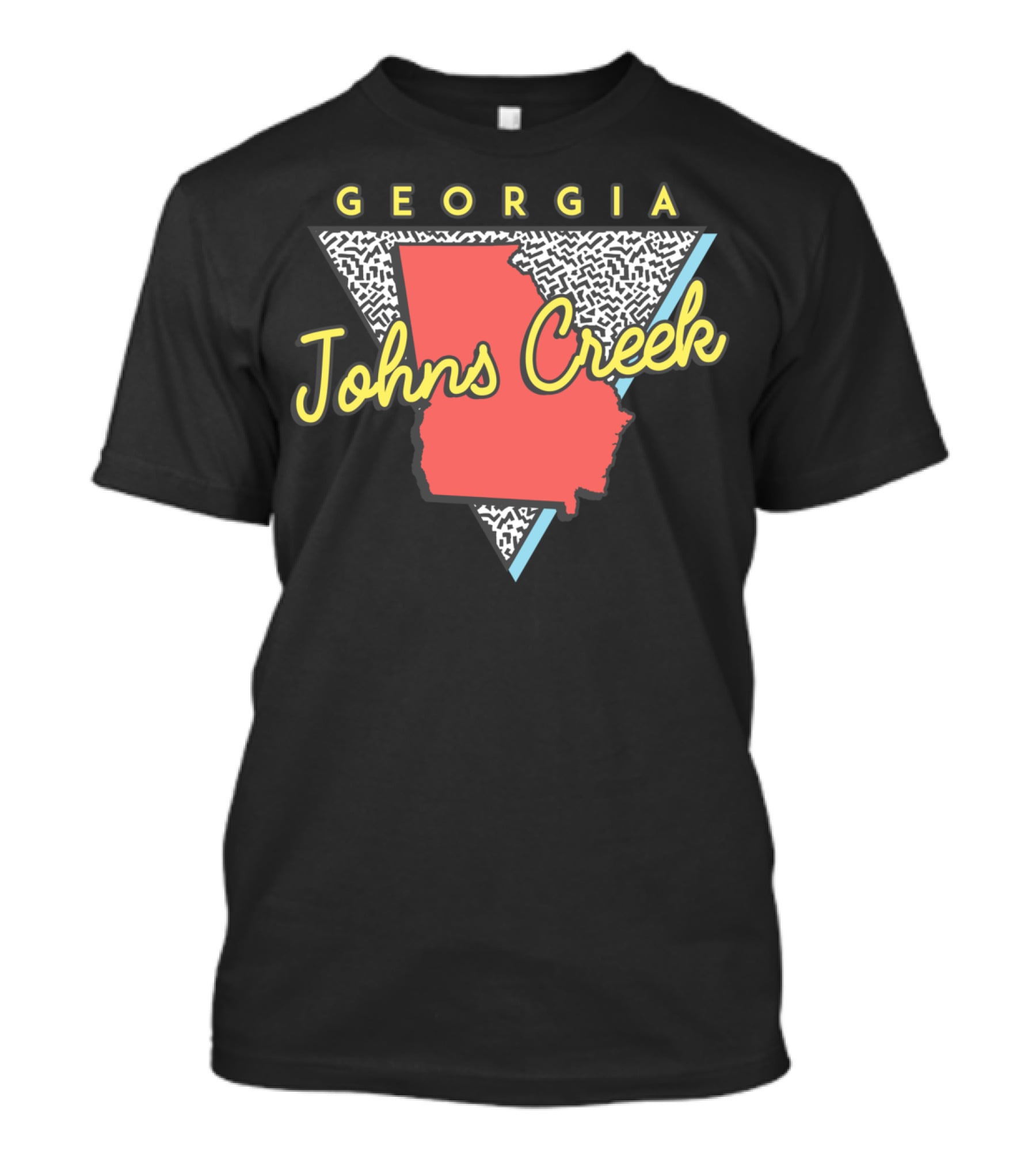 Johns Creek Georgia Retro Souvenir Design With Map T-Shirt