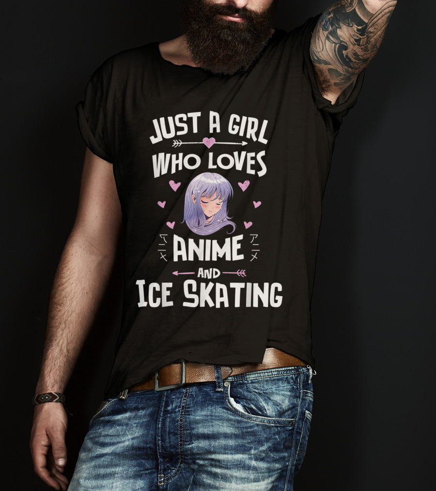 Just A Girl Who Loves Anime Ice Skating Hearts And Arrows T-Shirt