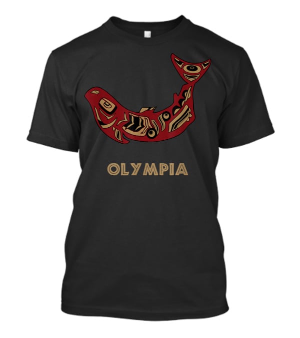 Olympia Native American Indian Style Salmon T-Shirt