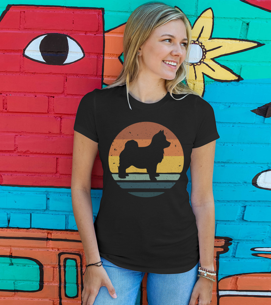 Pomsky Vintage Dog Sunset T-Shirt