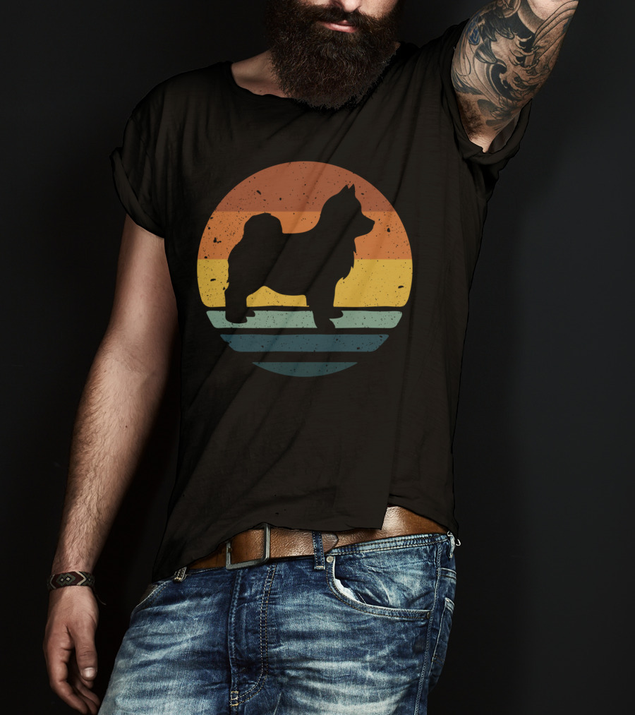 Pomsky Vintage Dog Sunset T-Shirt