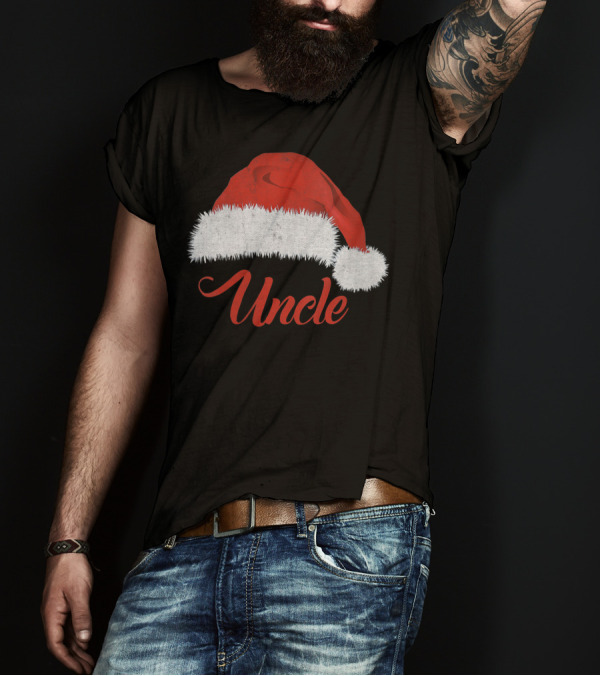 Uncle Christmas Santa Claus Hat T-Shirt