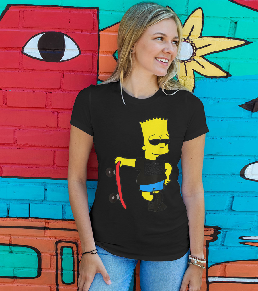 Bsbct Before Crayons Tattoos Bart Skateboard T-Shirt