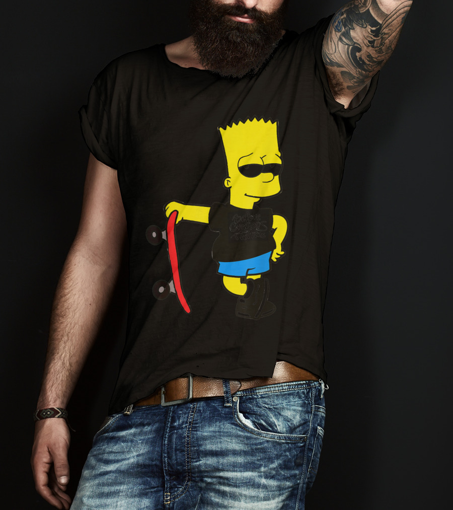 Bsbct Before Crayons Tattoos Bart Skateboard T-Shirt