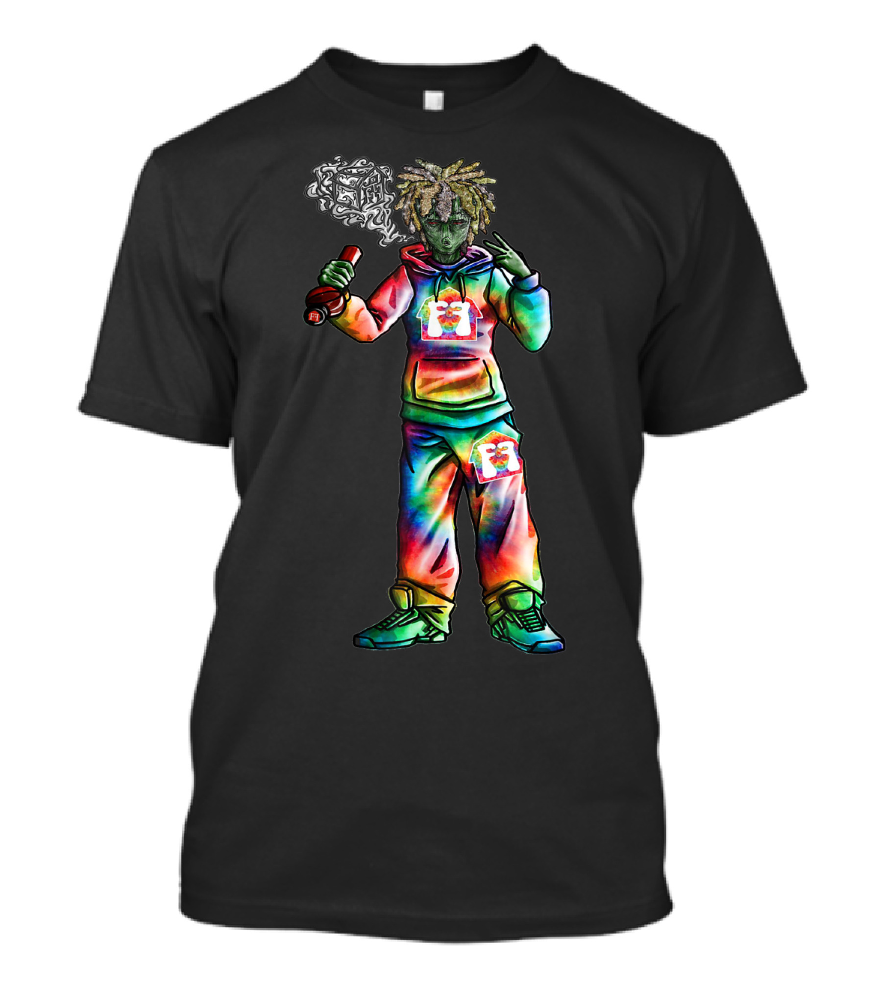 Flavor Farms Clothing Thsi Tie Dye Alien Graffiti T-Shirt
