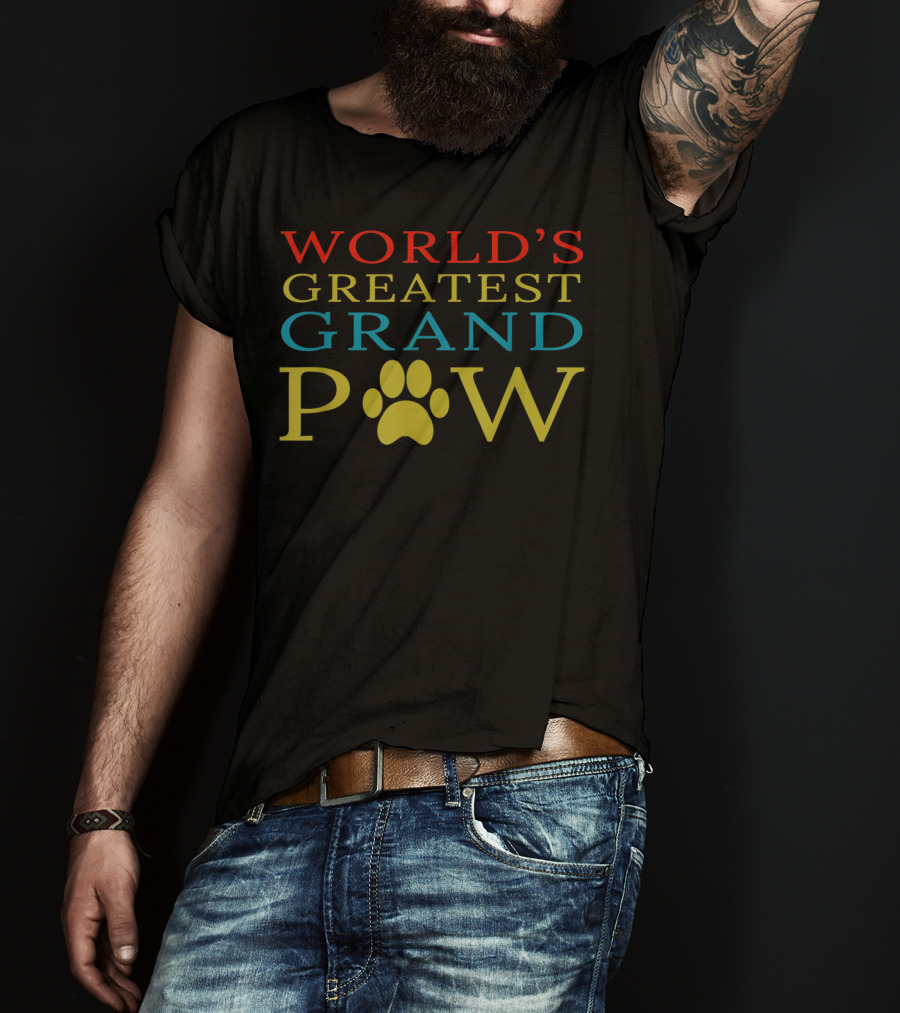 World's Greatest Grand Paw Funny Dog Grand Paw T-Shirt