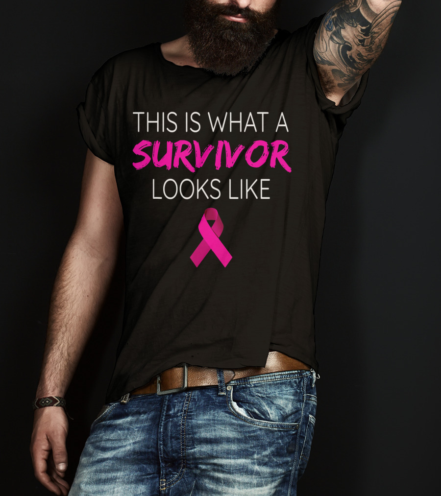 This Is What A Survivor Looks Like Breast Cancer Awareness Pink T-Shirt