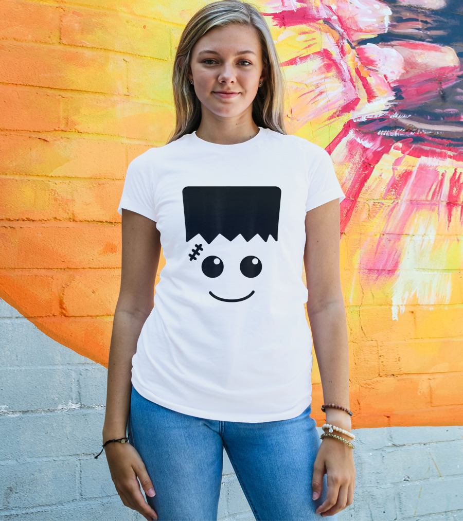 Frankenstein Cute Face Halloween Monster Fun T-Shirt