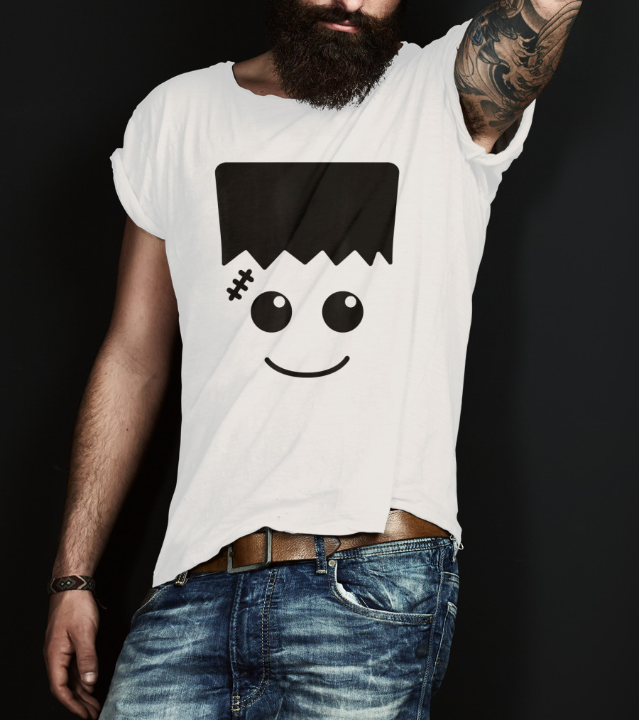 Frankenstein Cute Face Halloween Monster Fun T-Shirt