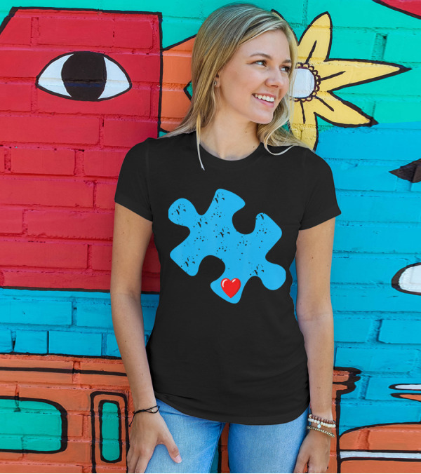 Cute Colorful Autism Love Puzzle Piece T-Shirt