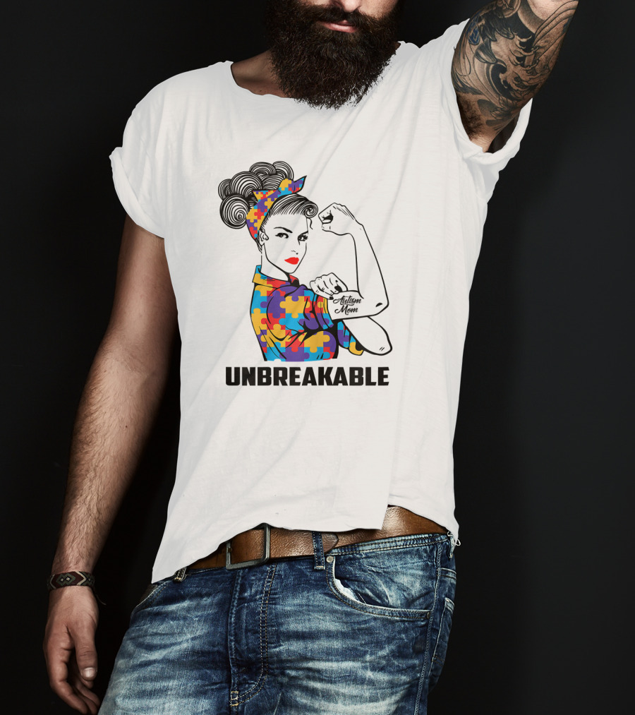 Unbreakable Autism Mom Awareness Autistic Parents T-Shirt
