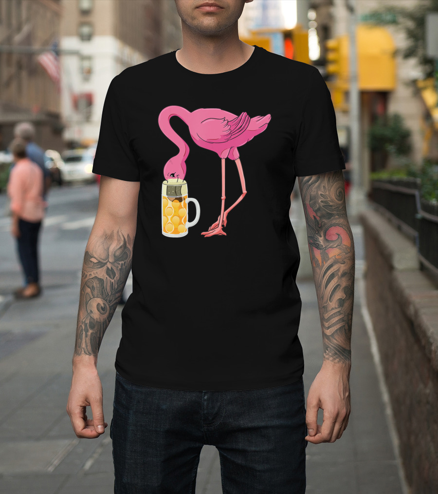 Beer Flamingo Beer Lover Alcohol Funny Oktoberfest T-Shirt