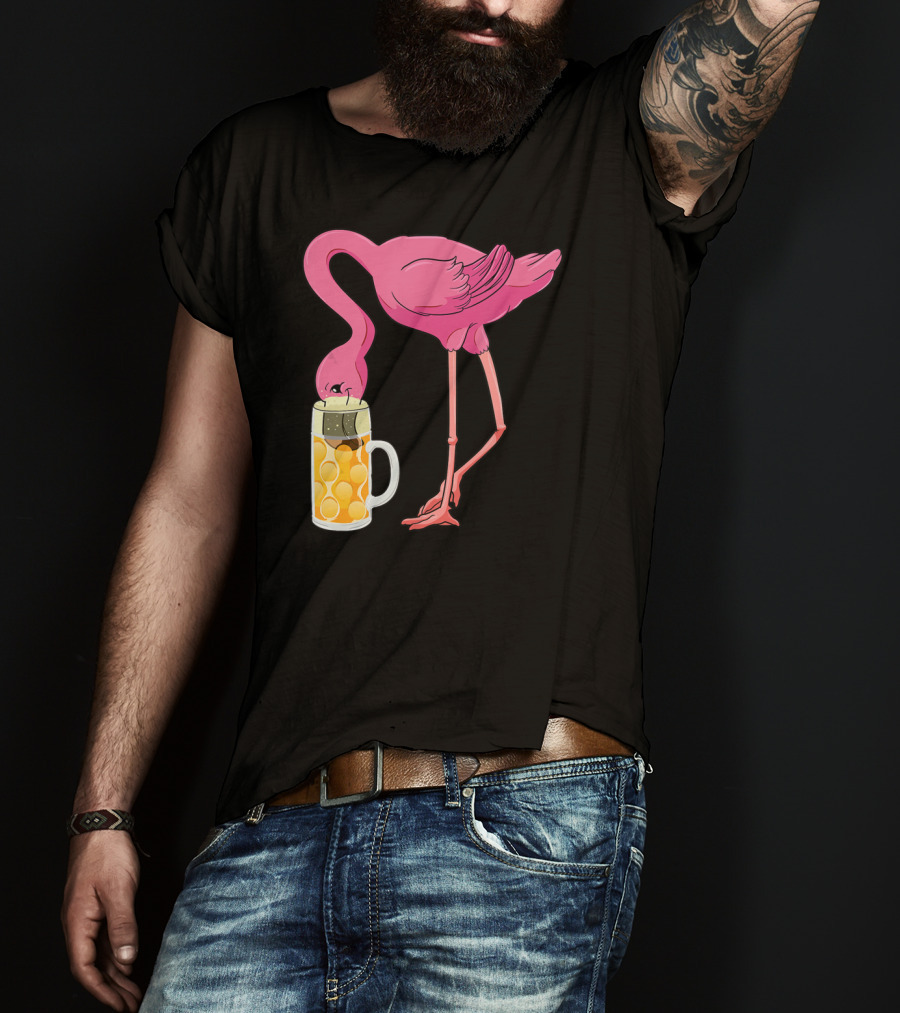 Beer Flamingo Beer Lover Alcohol Funny Oktoberfest T-Shirt