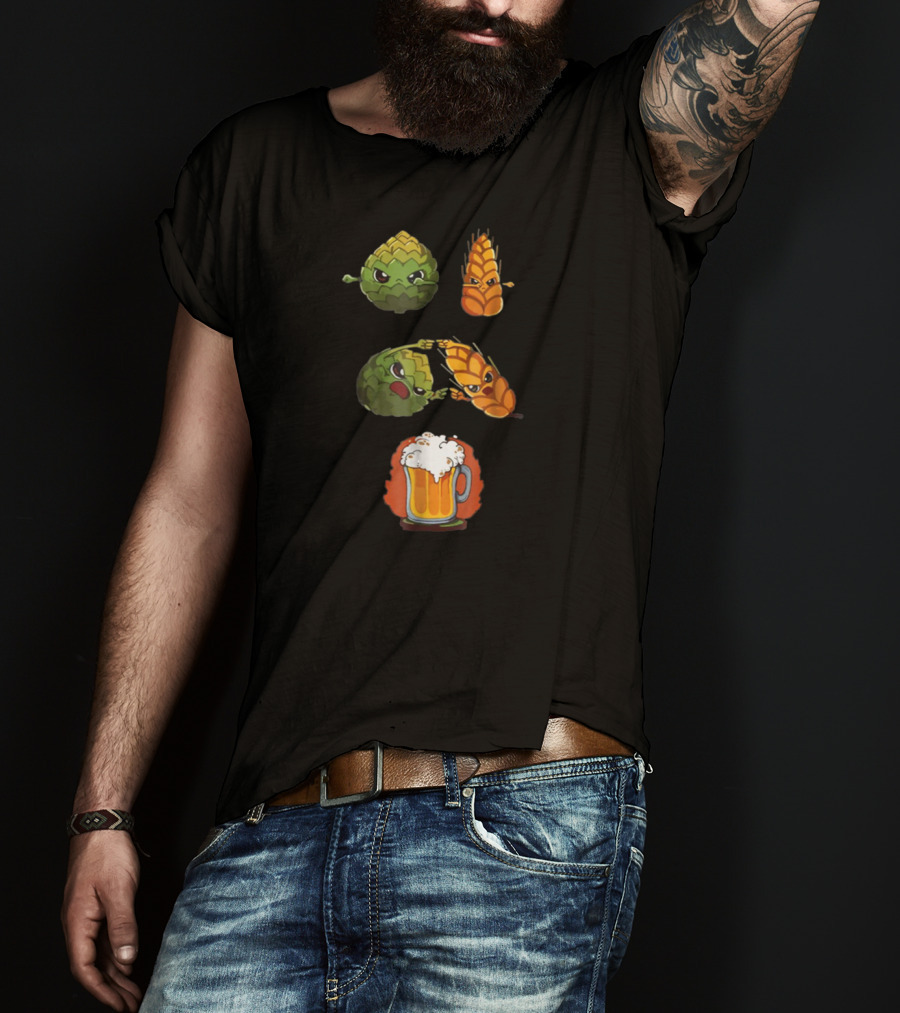 Funny Beer Fusion Hops And Barley Perfect For Alcohol Drinkers T-Shirt