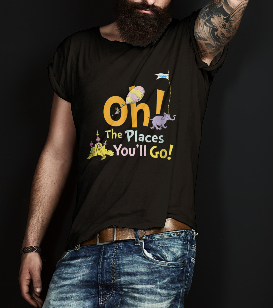 Dr. Seuss Oh The Places You'll Go Elephant And Balloon Adventure T-Shirt
