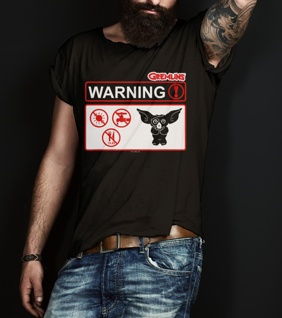 Gremlins Warning Sign Icons Gizmo T-Shirt