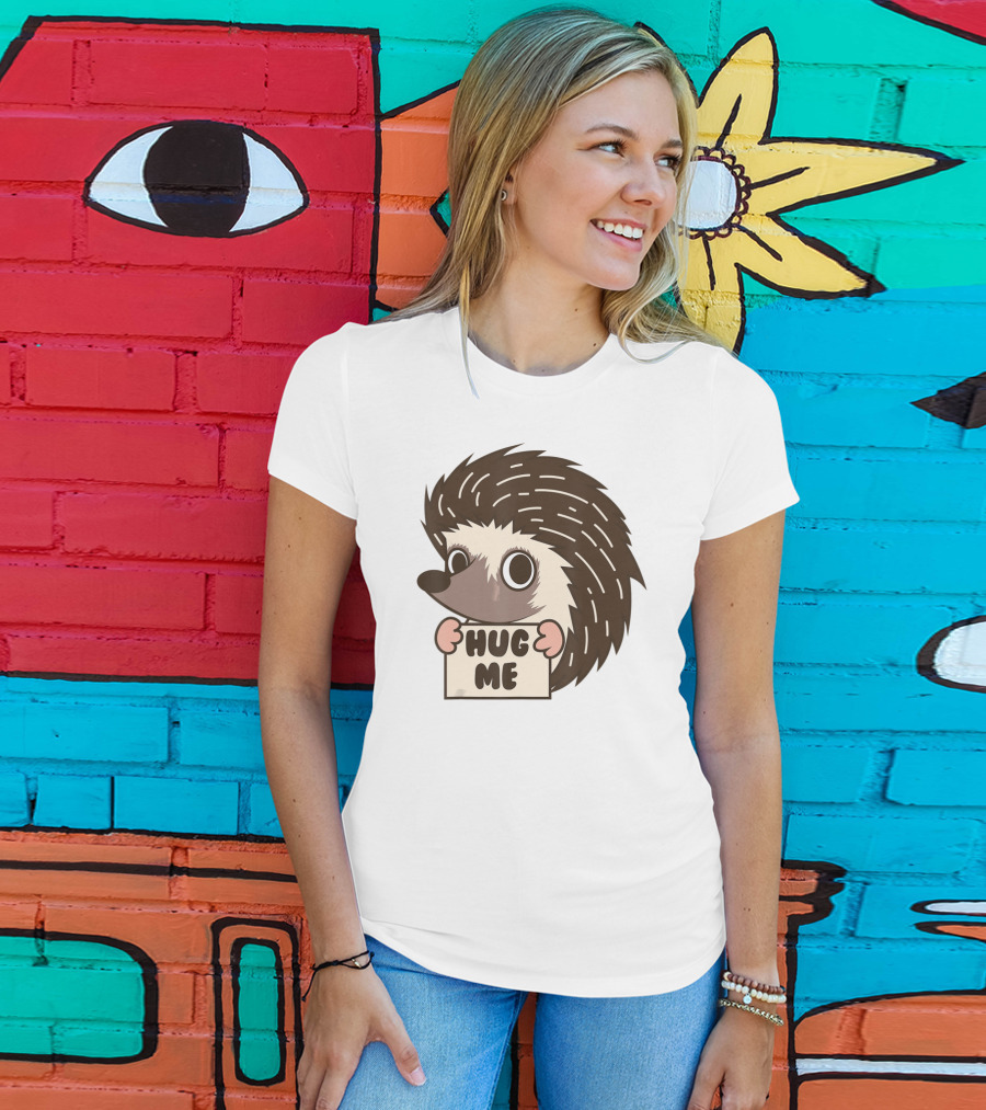 Hedgehog Hug Me Cute I Heart Porcupines T-Shirt