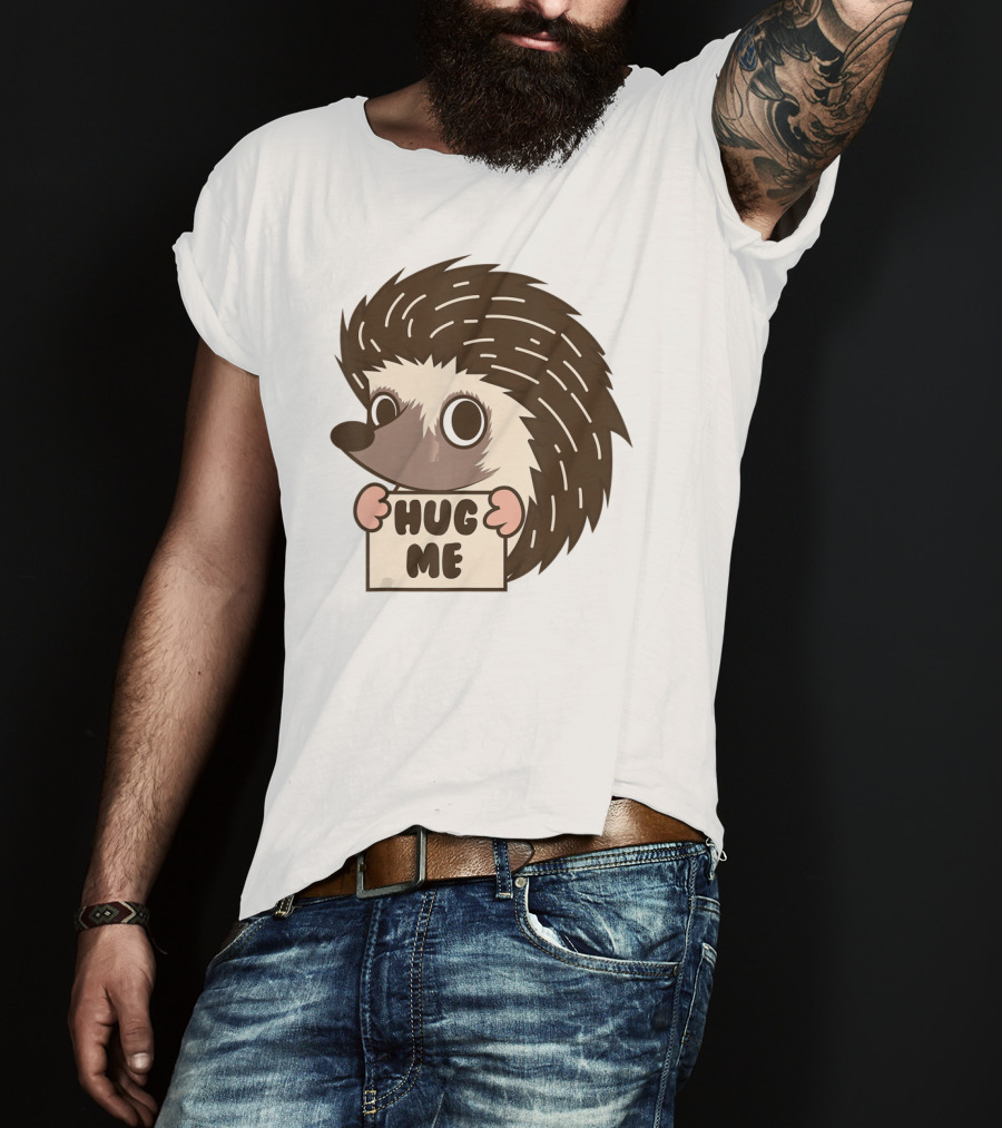 Hedgehog Hug Me Cute I Heart Porcupines T-Shirt