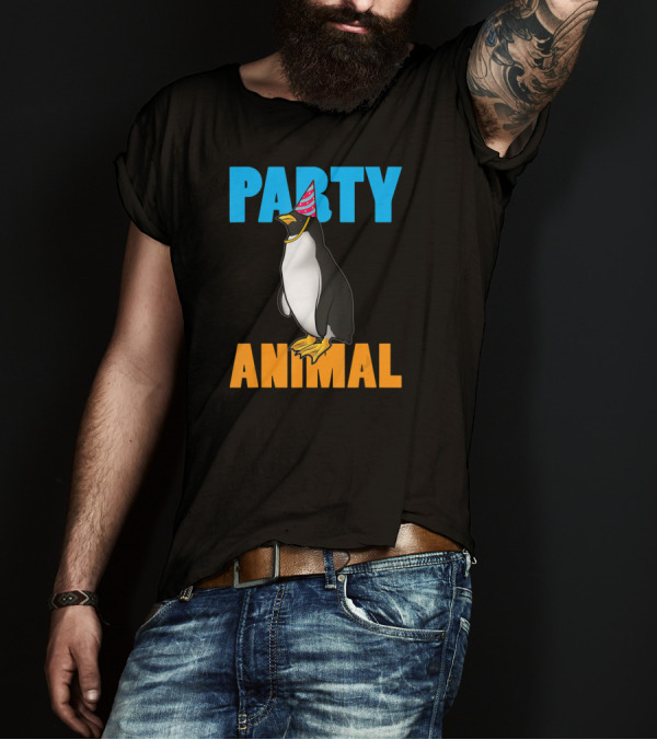 Party Animal Penguin Funny Birthday Meme T-Shirt