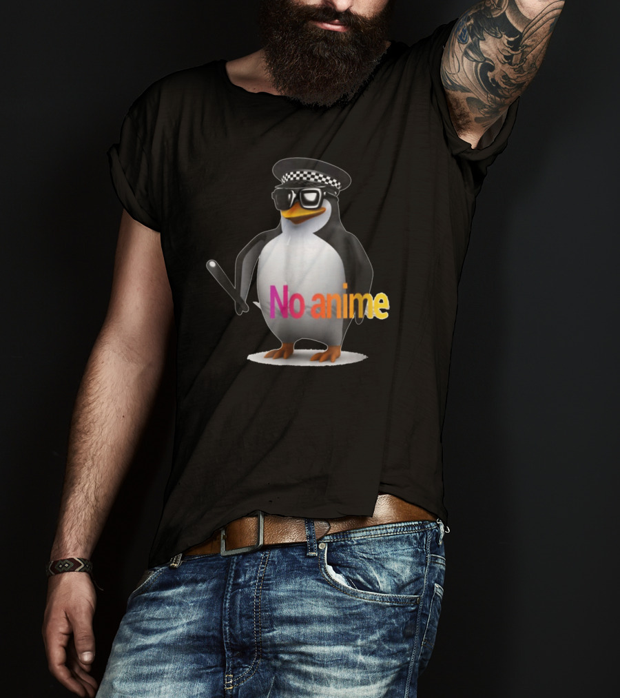 Penguin With Hat And Sunglasses No Anime T-Shirt