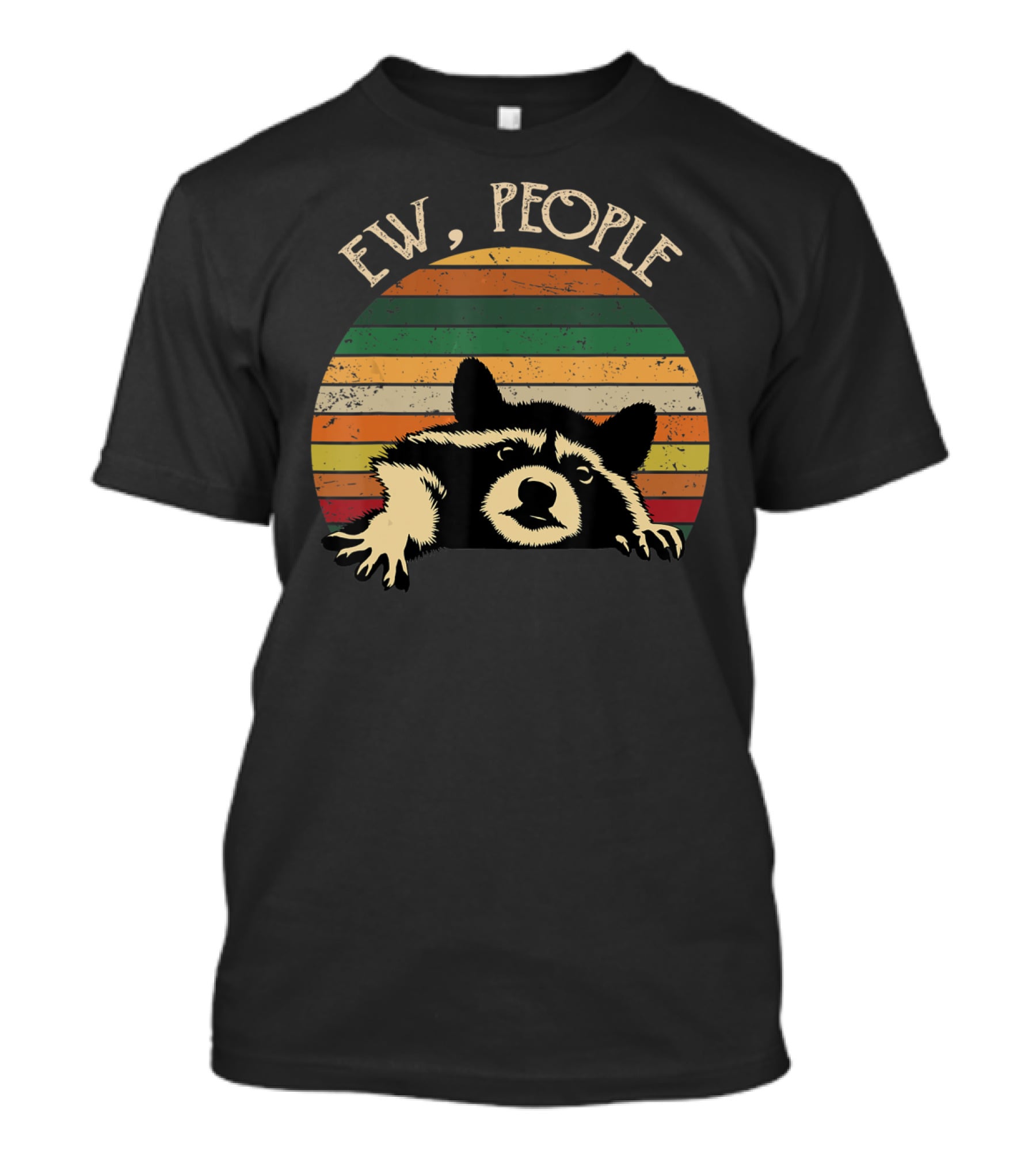 Retro Vintage Ew People Raccoon Lover T-Shirt