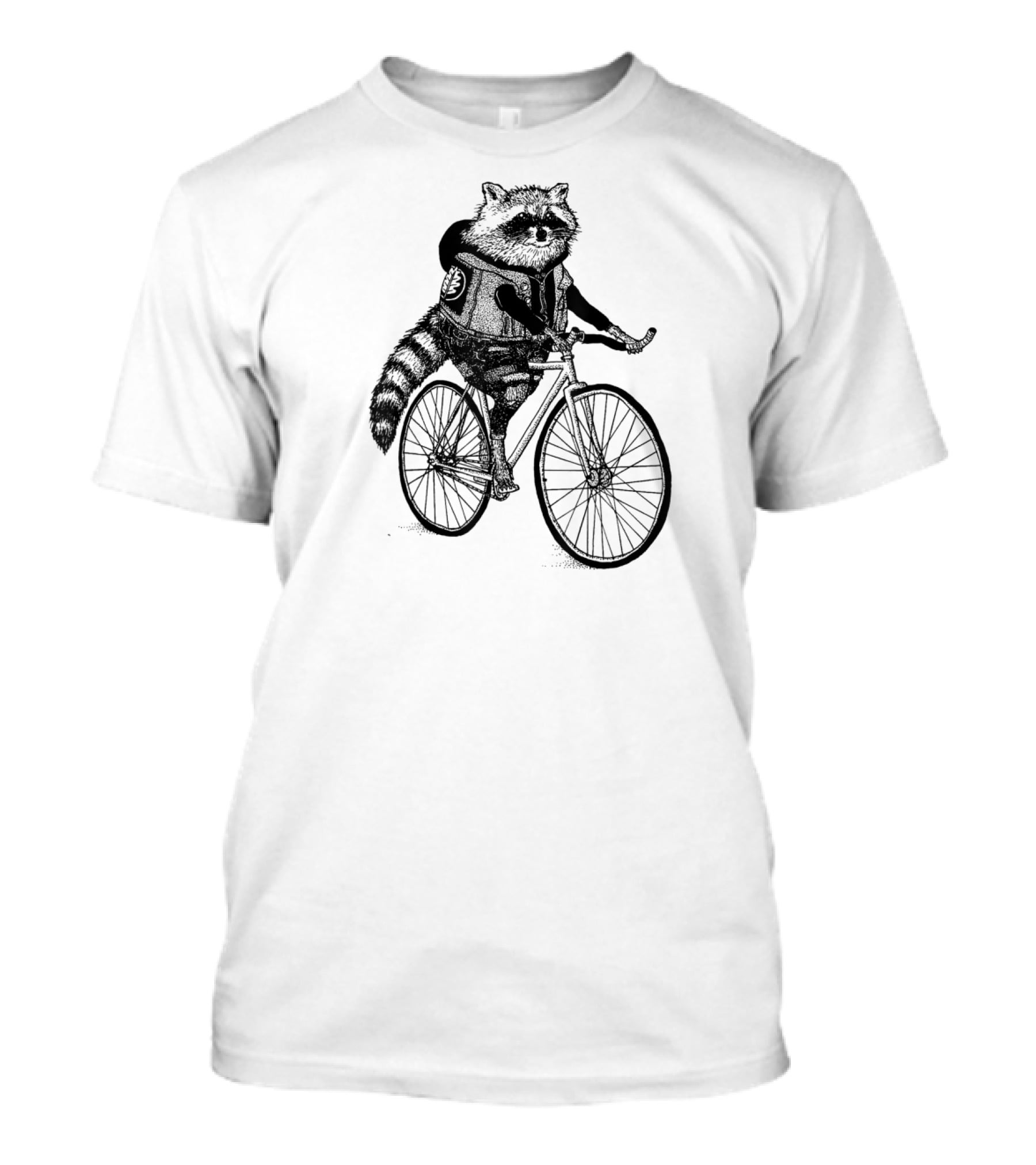Funny Raccoon Cycling On Bike T-Shirt
