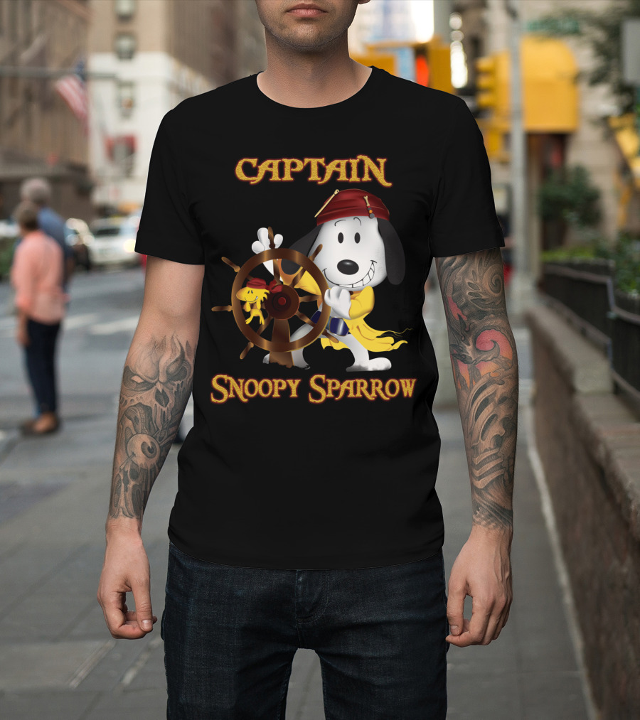 Captain Snoopy Sparrow Peanuts Movie Crossover T-Shirt
