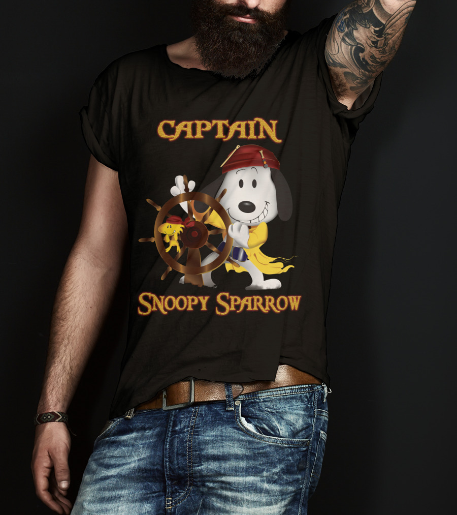 Captain Snoopy Sparrow Peanuts Movie Crossover T-Shirt