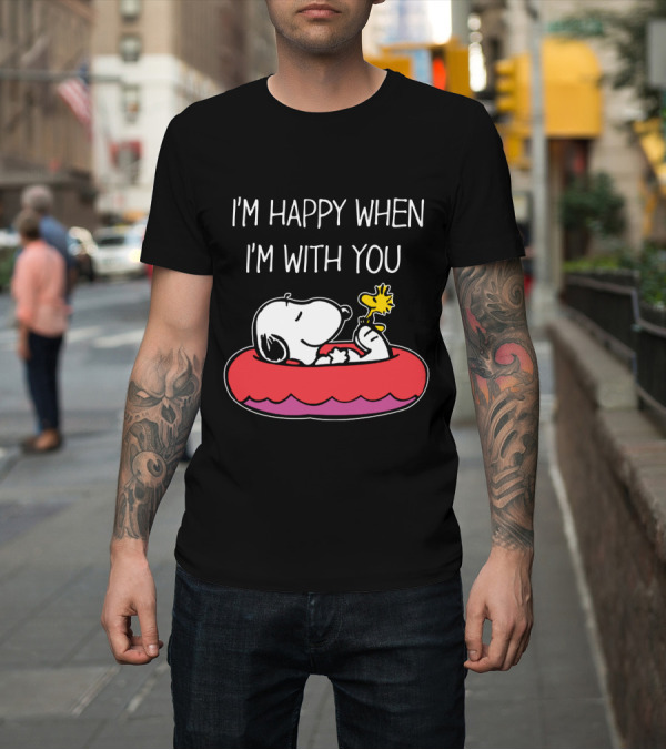 Shirt: I'm Happy When I'm With You Snoopy and Woodstock Peanuts Float T-Shirt I'm Happy When I'm With You Snoopy and Woodstock Peanuts Float T-Shirt