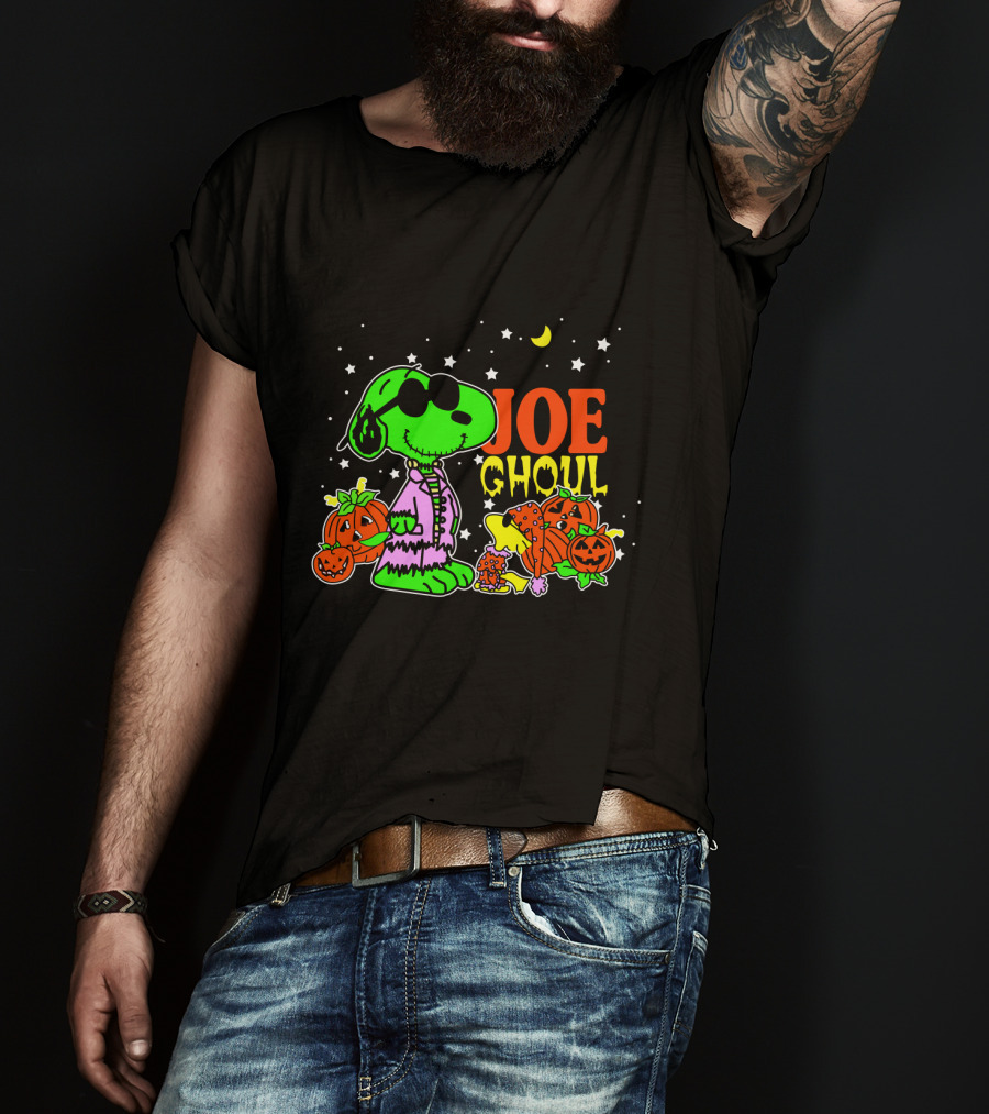 Joe Ghoul Halloween Snoopy Peanuts Pumpkins Moon Stars T-Shirt