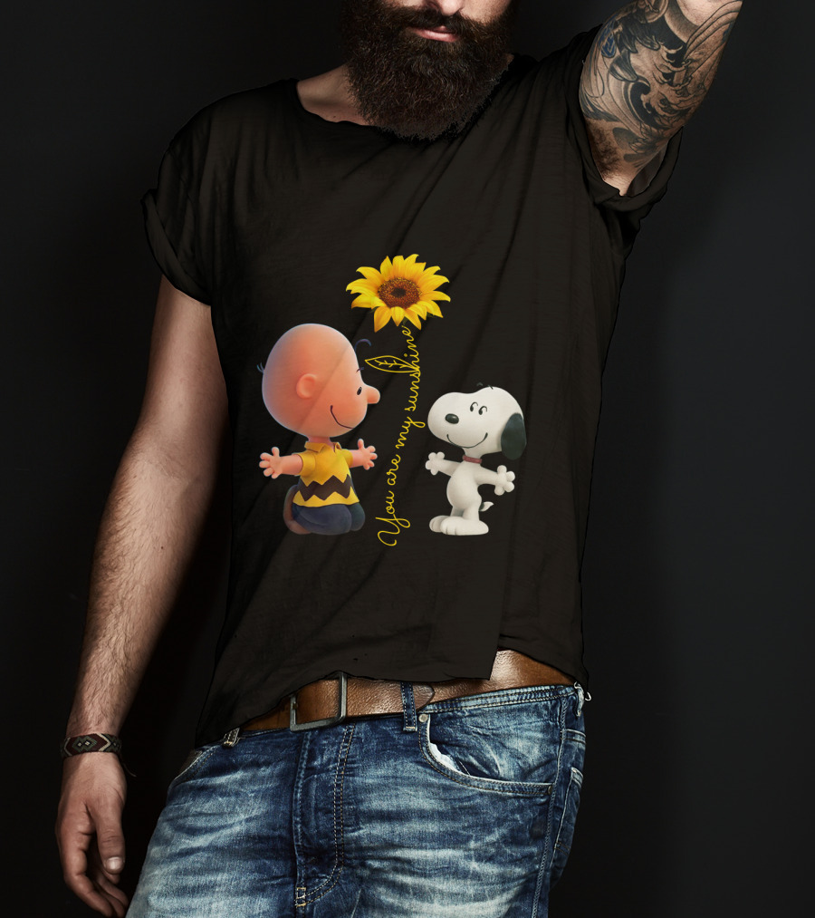 You Are My Sunshine Sunflower Hippie Snoopy The Peanuts Movie T-Shirt
