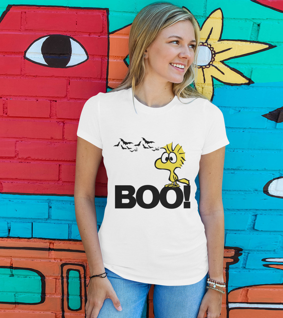 Woodstock Boo Halloween The Peanuts Movie Snoopy Bats T-Shirt