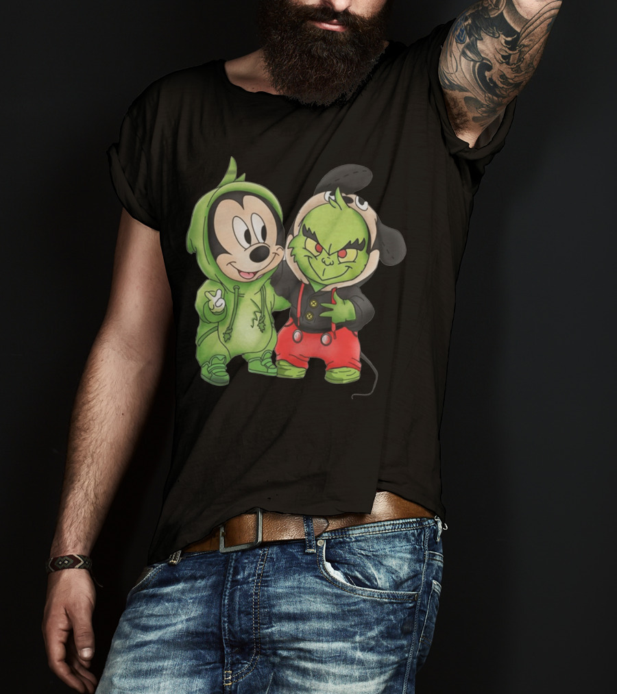 Baby Mickey Grinch Mashup Hoodie Characters T-Shirt