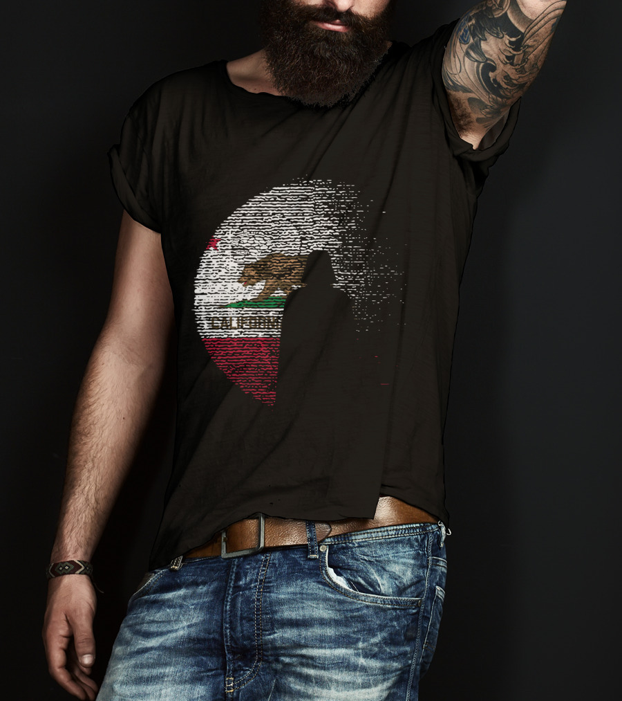 California State Flag Death Star Wars Moon Design Vader T-Shirt