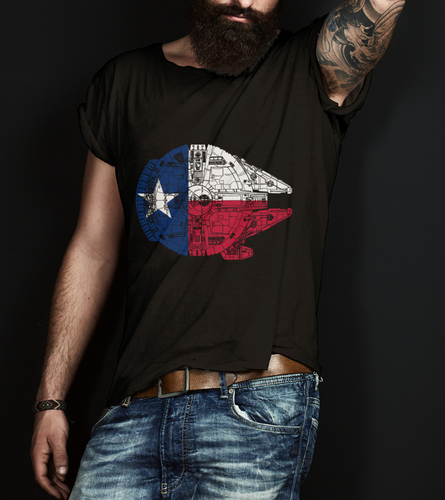 Texas Flag Millennium Falcon Fusion T-Shirt