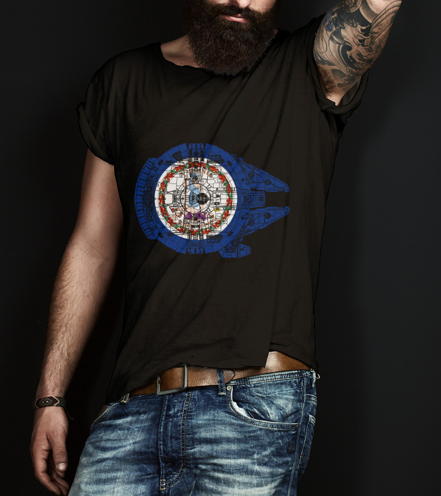Virginia State Flag Emblem Inside Millennium Falcon T-Shirt