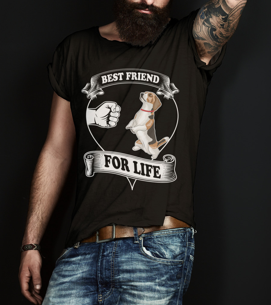 Beagle Best Friend For Life Fist Bump Paw T-Shirt