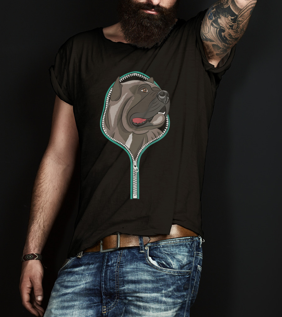 Cane Corso Dog Zipper Graphic Chiot Cane Corso Zip T-Shirt