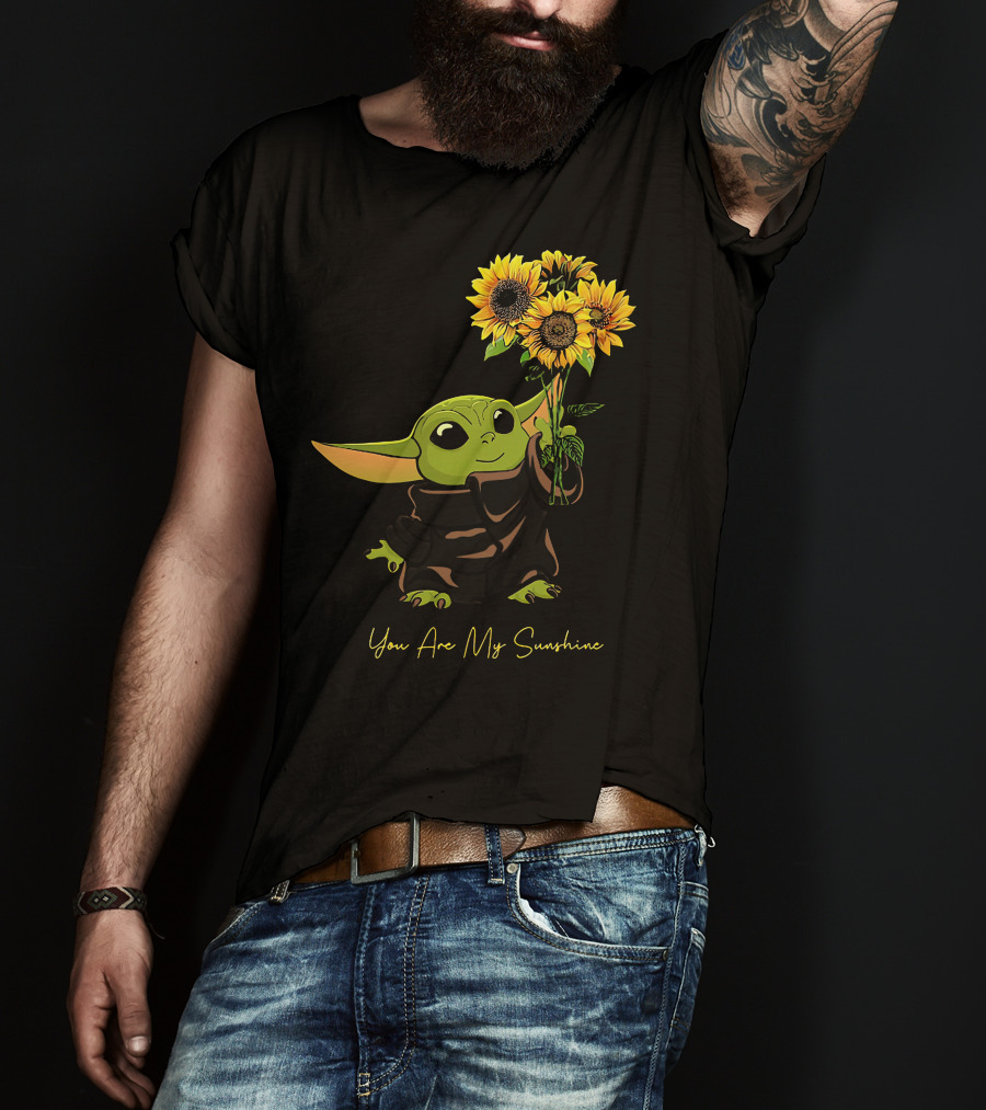 Baby Yoda You Are My Sunshine Sunflowers T-Shirt