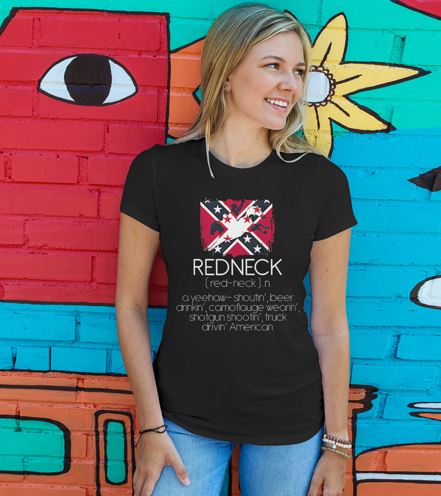 Redneck Yeehaw Shoutin' Beer Drinkin' Camouflage Wearin' Shotgun Shootin' Truck Drivin' American T-Shirt
