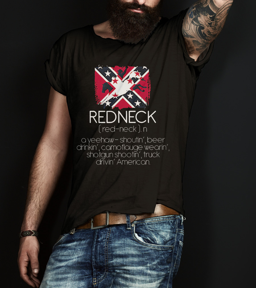 Redneck Yeehaw Shoutin' Beer Drinkin' Camouflage Wearin' Shotgun Shootin' Truck Drivin' American T-Shirt