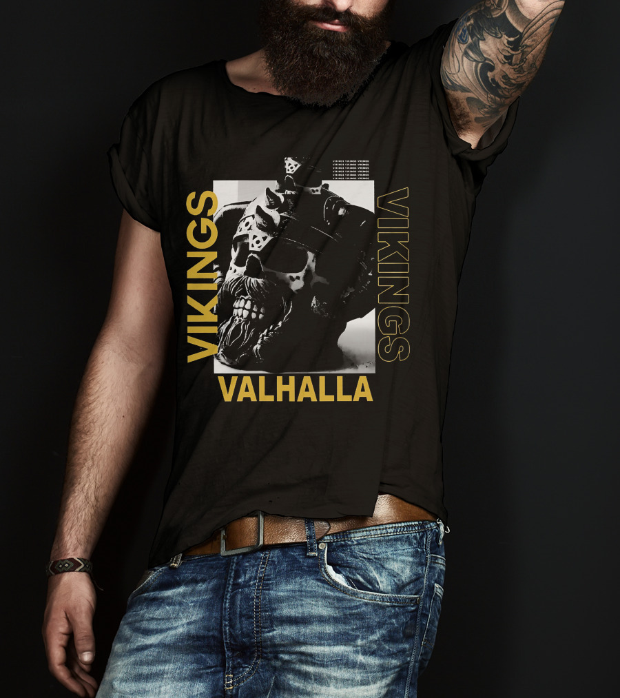 Vikings Valhalla Yule Skull Helm T-Shirt