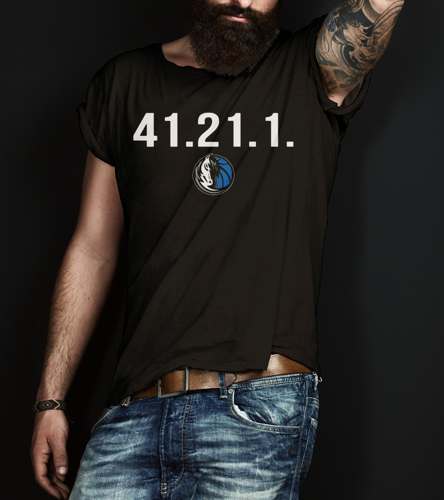 41 21 1 Dallas Mavericks Logo Basketball T-Shirt