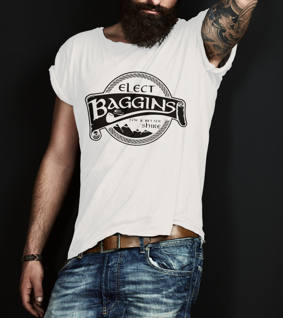Elect Baggins For A Better Shire Middle Earth Hobbit Campaign T-Shirt