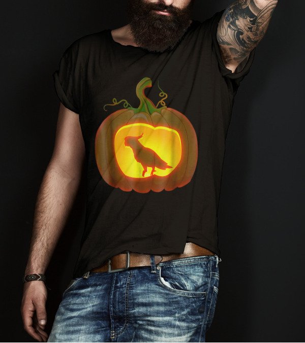 Cockatoo Pumpkin Silhouette Halloween Carving T-Shirt