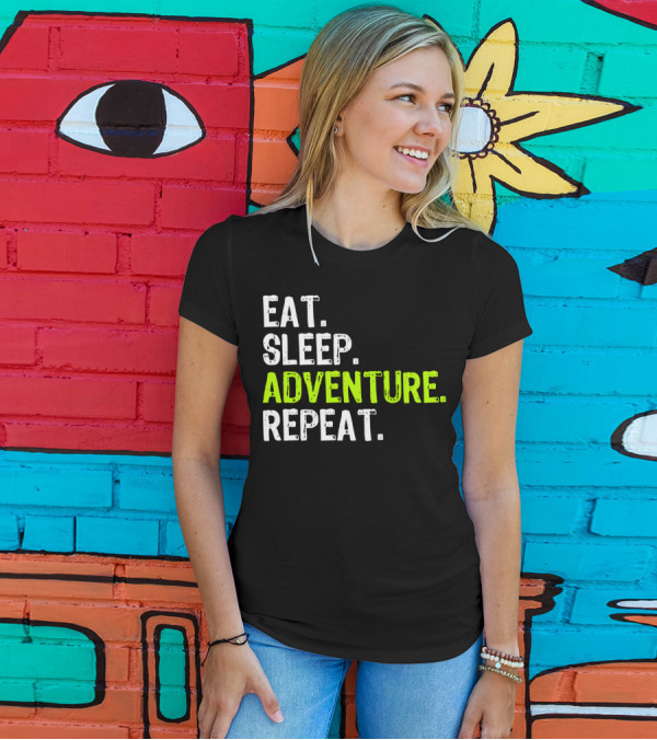 Eat Sleep Adventure Repeat Camping Outdoors Adventures T-Shirt