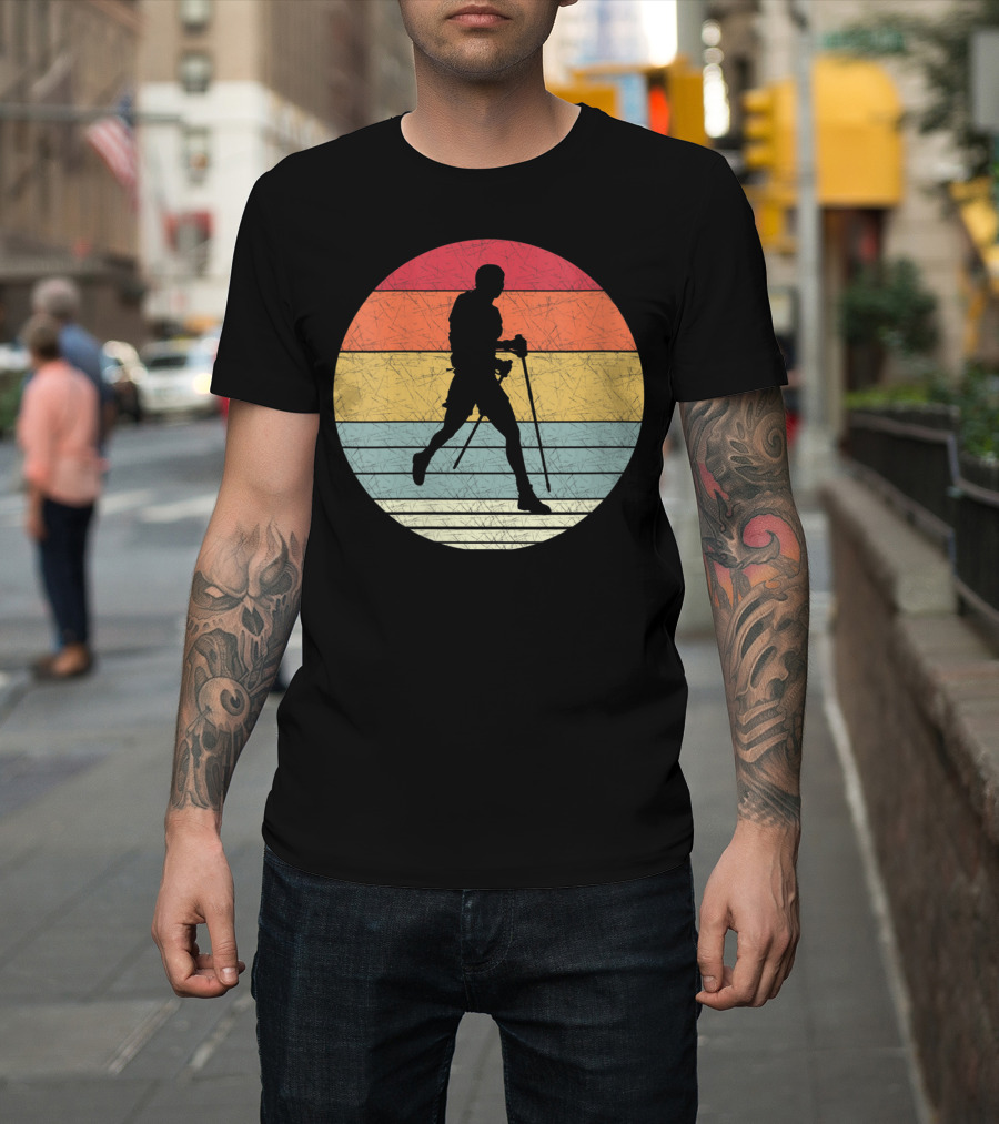 Retro Hiking Vintage Sport Nordic Walking Hike T-Shirt