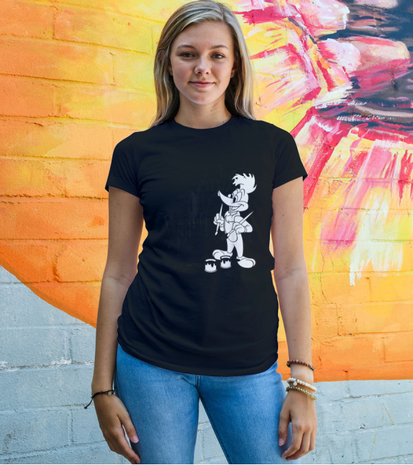 Woody Woodpecker Black And White Paint Drip T-Shirt