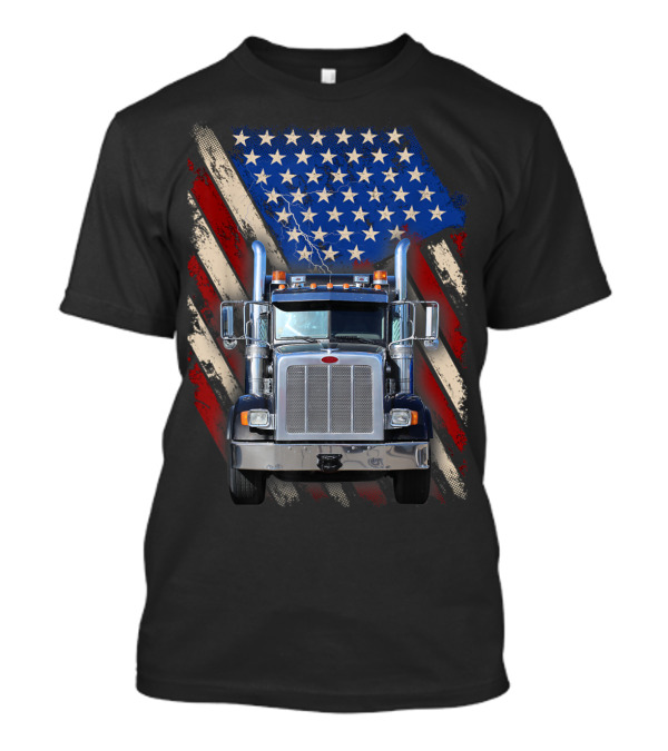 American Flag Truck Trucker Driver Patriotism T-Shirt