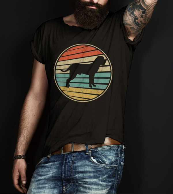Cool Cane Corso Retro 70s 80s Dog Vintage Stripes T-Shirt